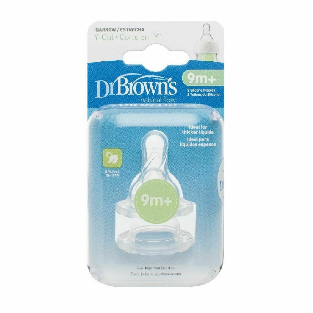 Dr Browns Options+ Narrow Neck Y-Cut 9 Months+ Teat 2 Pack